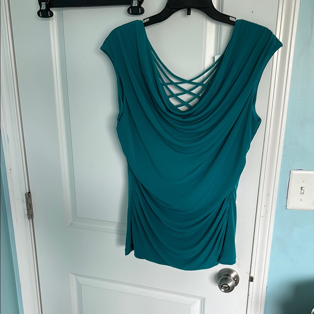 Teal Draped Women's Top